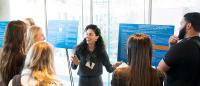 A Columbia student presents her global health research.
